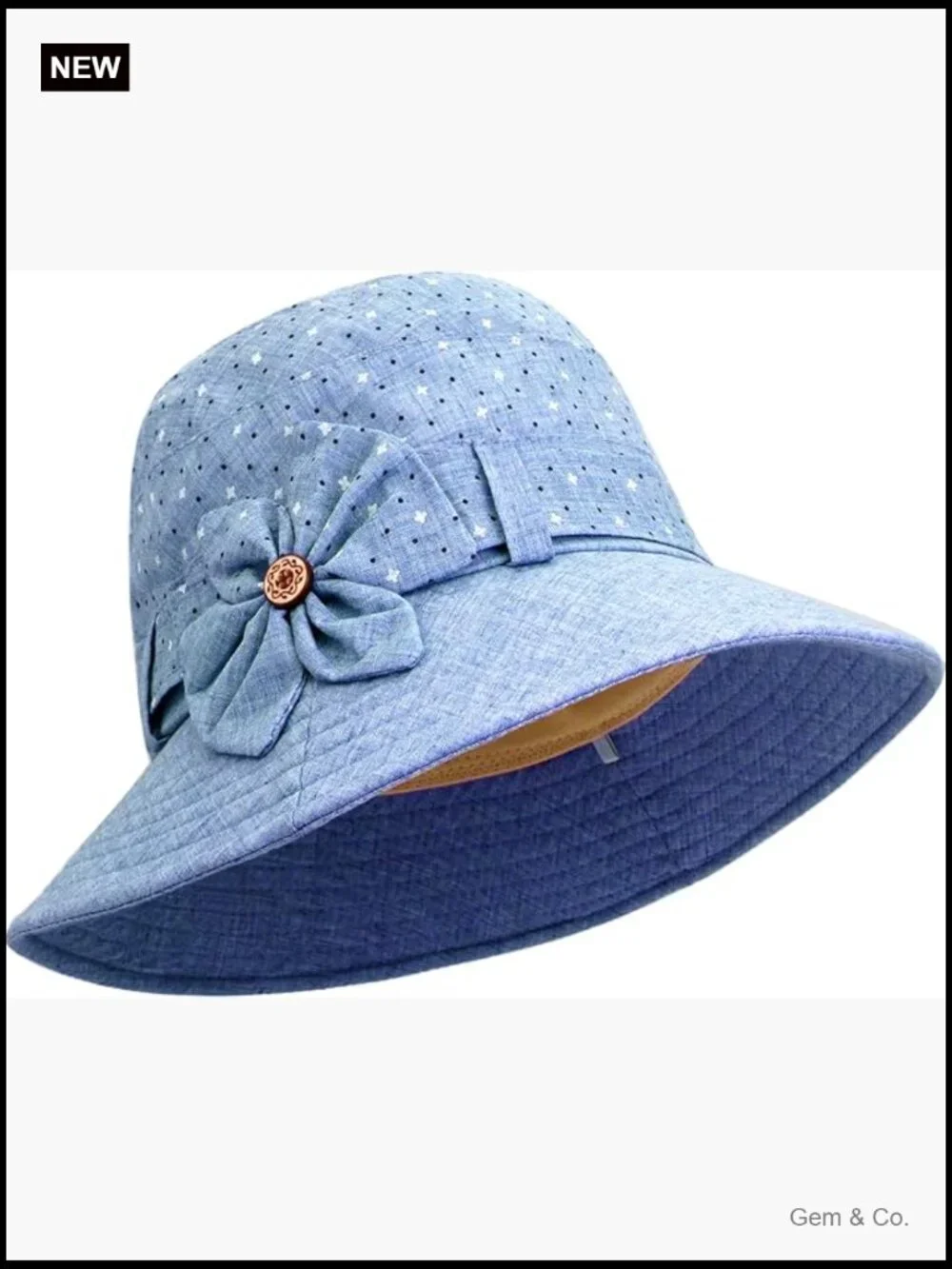 Vintage Floral Bucket Hat with Bowler Style Adjustable Fit